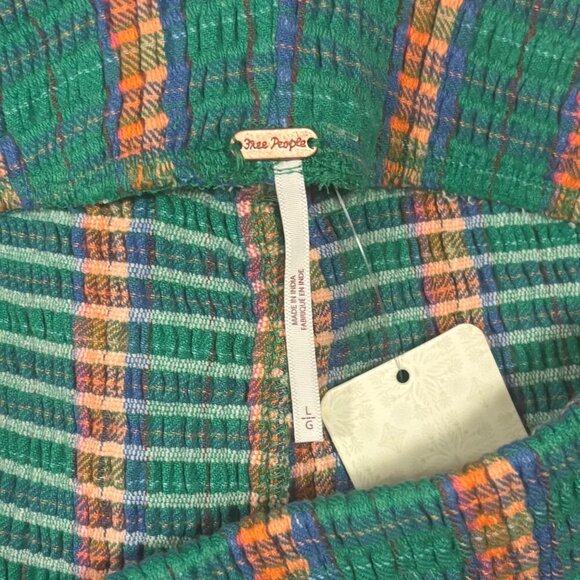 Free People Womens Fine Line Slim Striped Smocked Flare Pants Size L - Picture 10 of 11